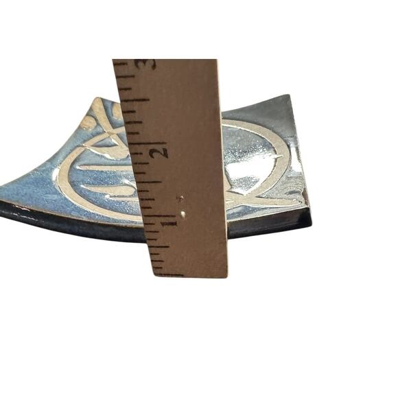 Stoneware Sushi Soy Sauce Curved Small Dish Dipping Trays (2) VTG Art Pottery - Picture 9 of 9